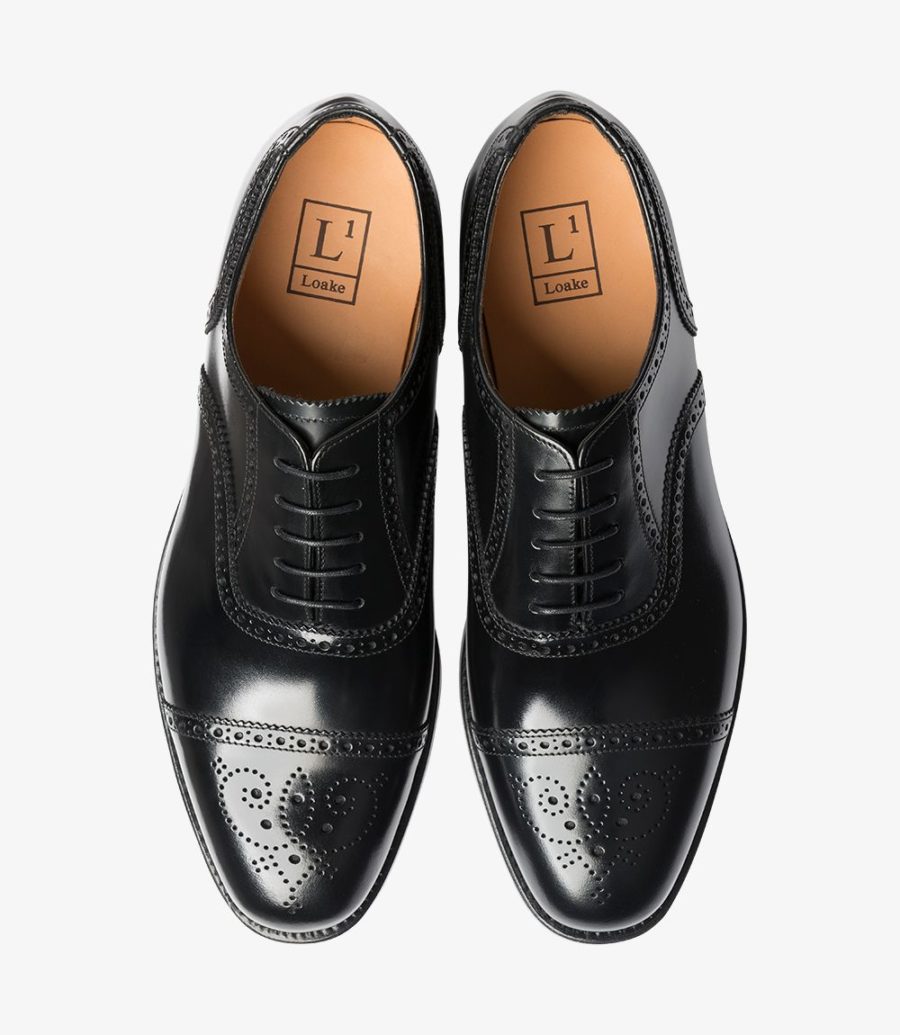 Loake 201 Semi Brogues Herren Schwarz | AT5146847