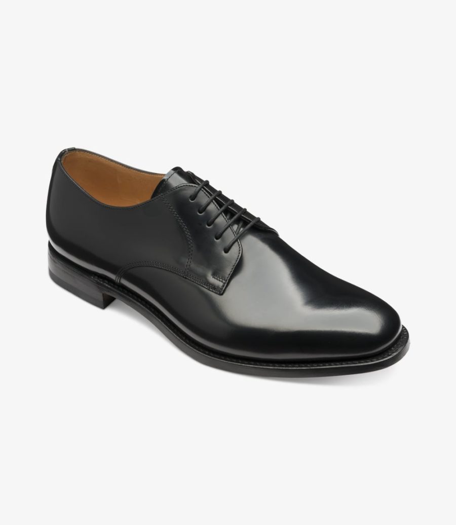 Loake 205 Plain Tie Derby Schuhe Herren Schwarz | AT3226329