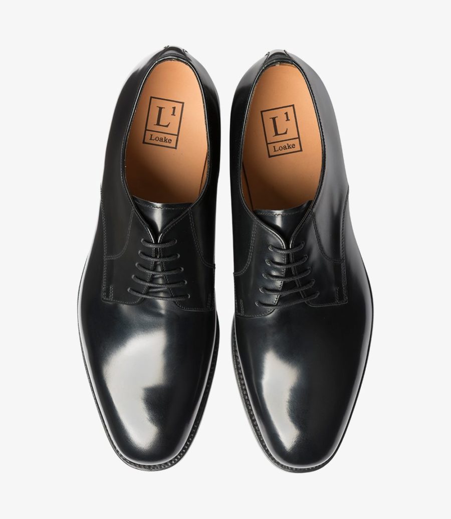 Loake 205 Plain Tie Derby Schuhe Herren Schwarz | AT3226329