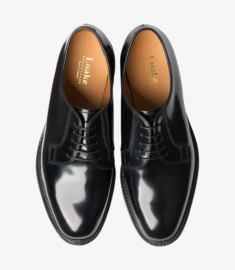 Loake 771 Plain Tie Derby Schuhe Herren Schwarz | AT0176210