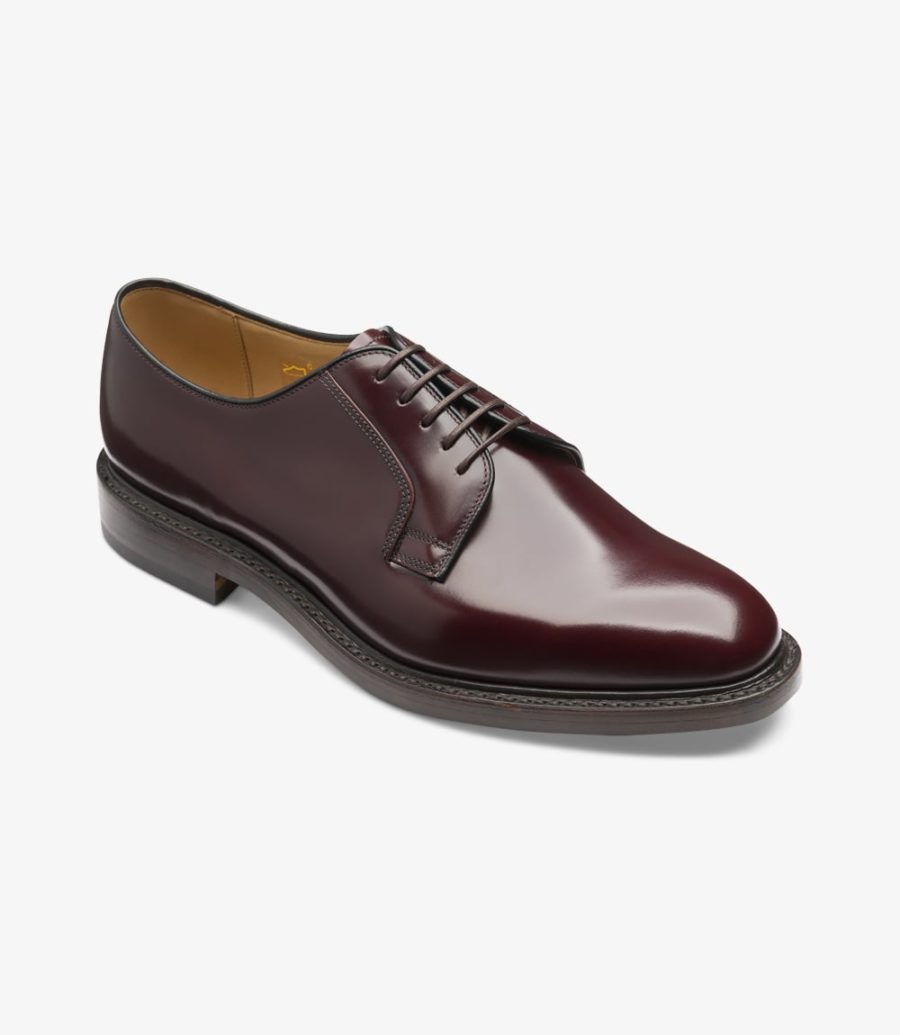 Loake 771 Plain Tie Derby Schuhe Herren Bordeaux | AT8768537