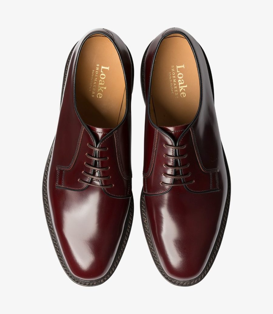 Loake 771 Plain Tie Derby Schuhe Herren Bordeaux | AT8768537