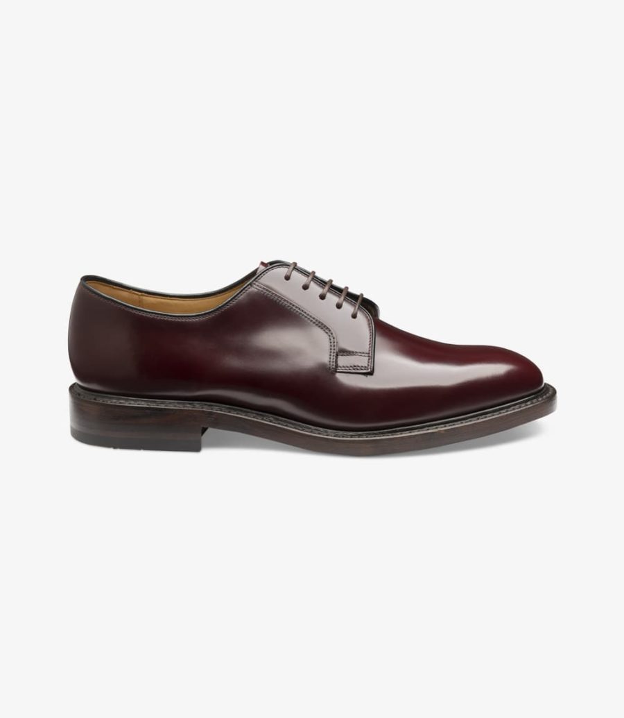 Loake 771 Plain Tie Derby Schuhe Herren Bordeaux | AT8768537