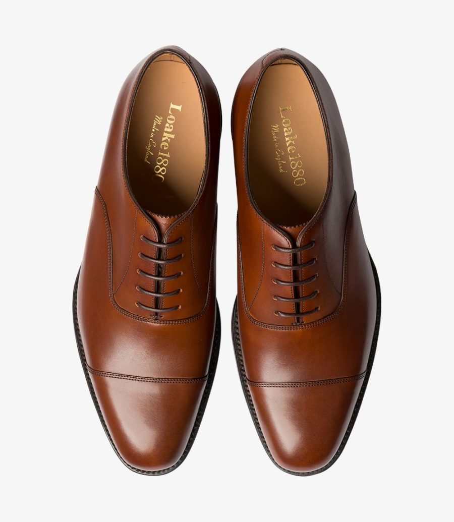 Loake Aldwych Kappe-cap Oxford Schuhe Herren Mahogany | AT1193570