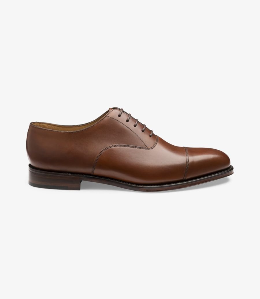 Loake Aldwych Kappe-cap Oxford Schuhe Herren Mahogany | AT1193570