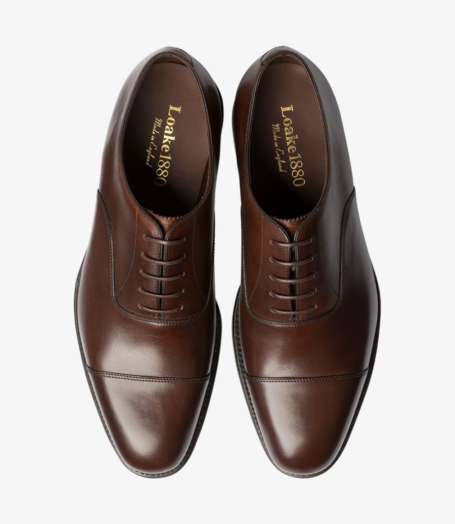 Loake Aldwych Kappe-cap Oxford Schuhe Herren Dunkelbraun | AT2119358