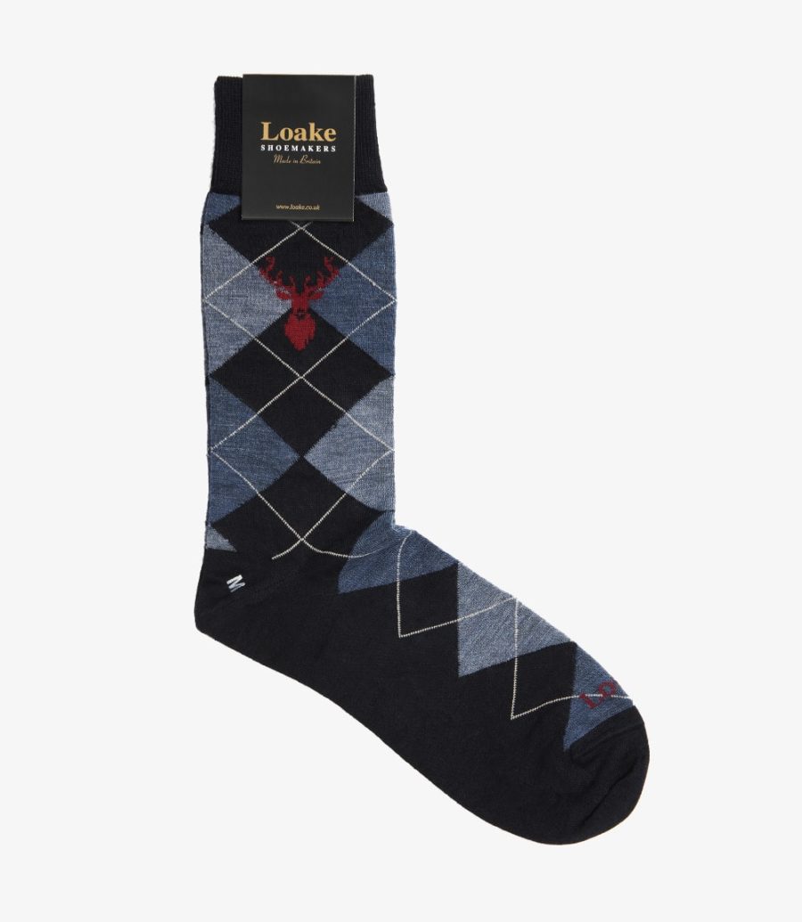 Loake Argyle Socks Socken Herren Navy | AT6485243