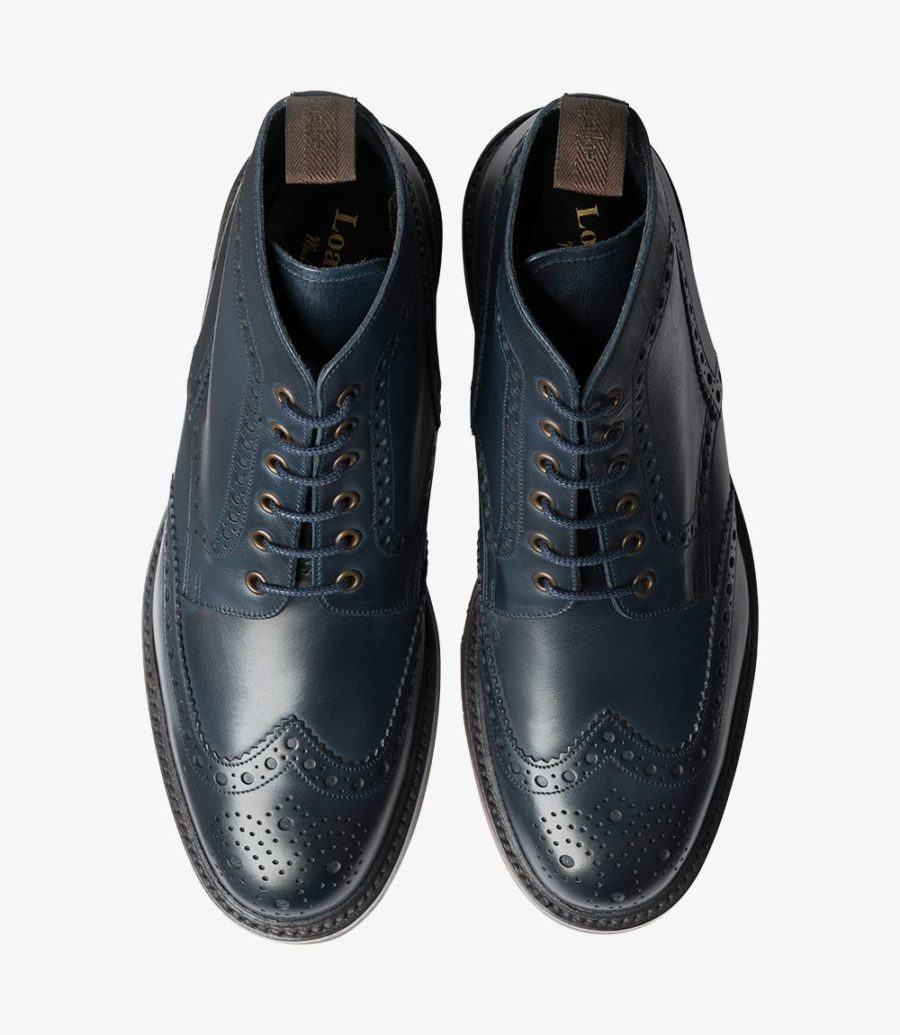 Loake Bedale Brogue Stiefel Herren Navy | AT0892636