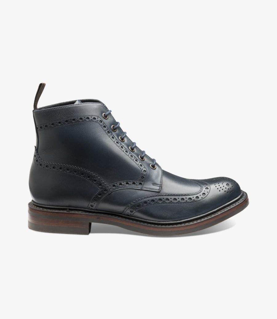 Loake Bedale Brogue Stiefel Herren Navy | AT0892636