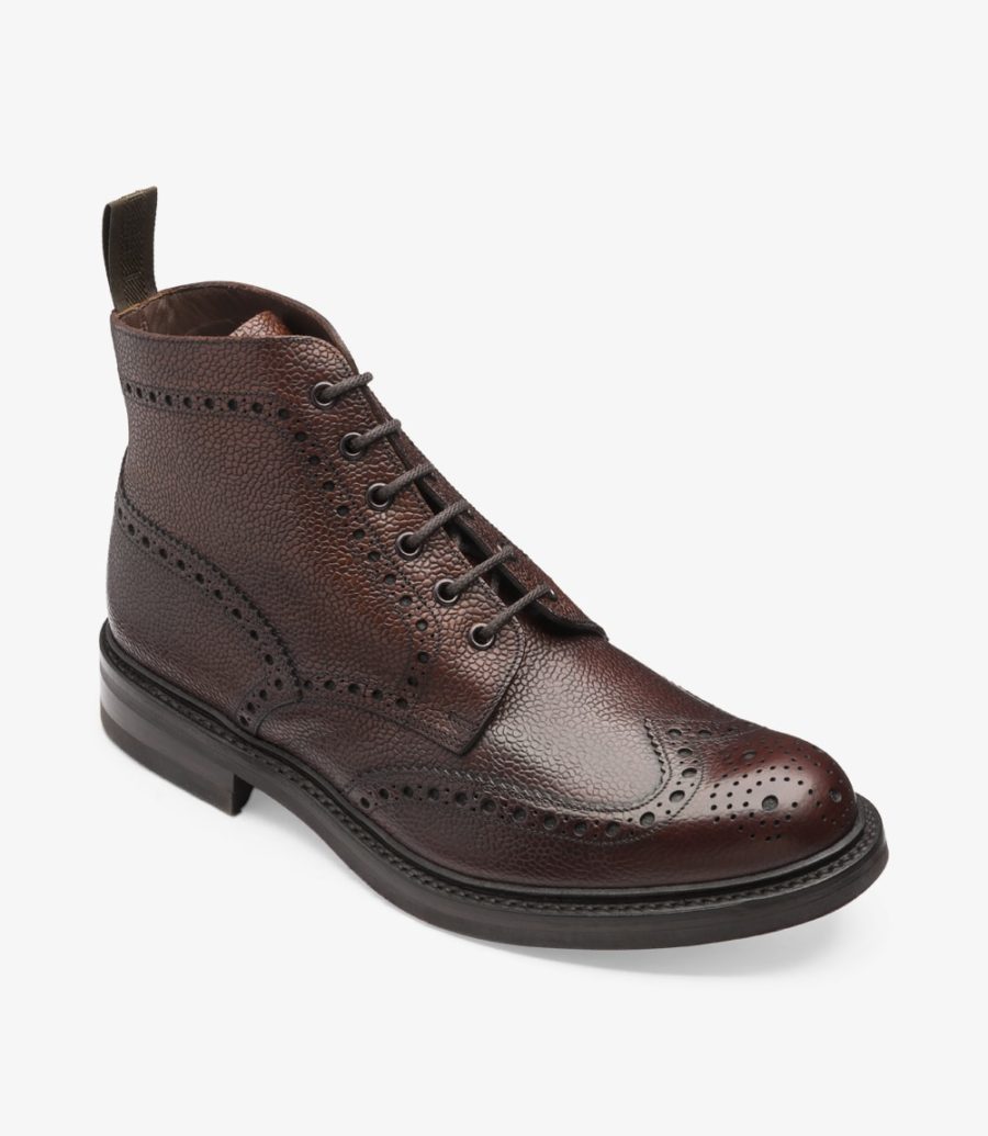 Loake Bedale Brogue Stiefel Herren Oxblood Grain | AT0003467