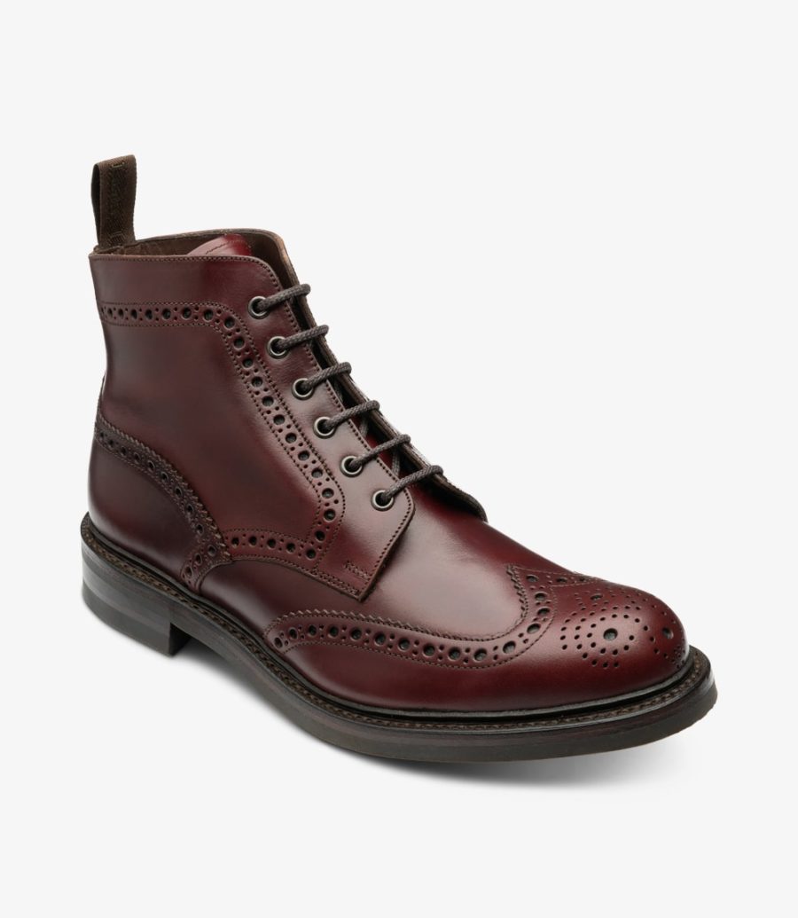 Loake Bedale Burgundy Boot Brogue Stiefel Herren Bordeaux | AT2236987