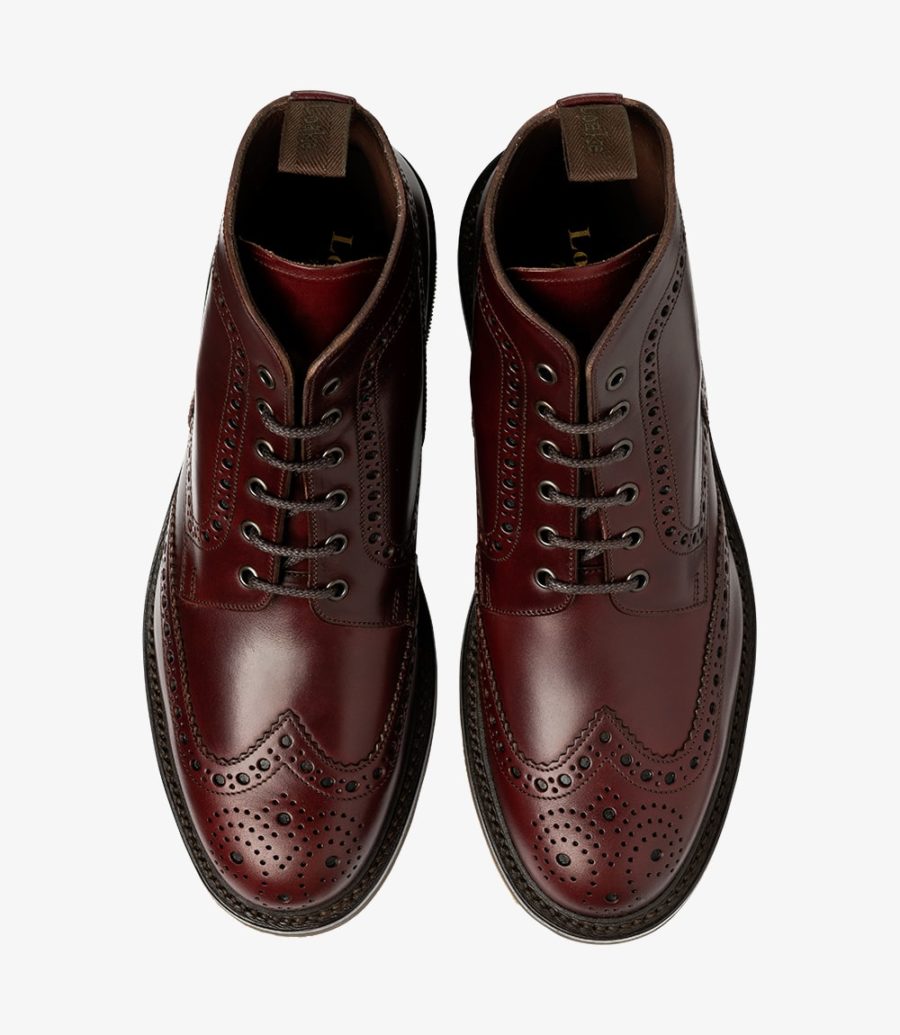 Loake Bedale Burgundy Boot Brogue Stiefel Herren Bordeaux | AT2236987