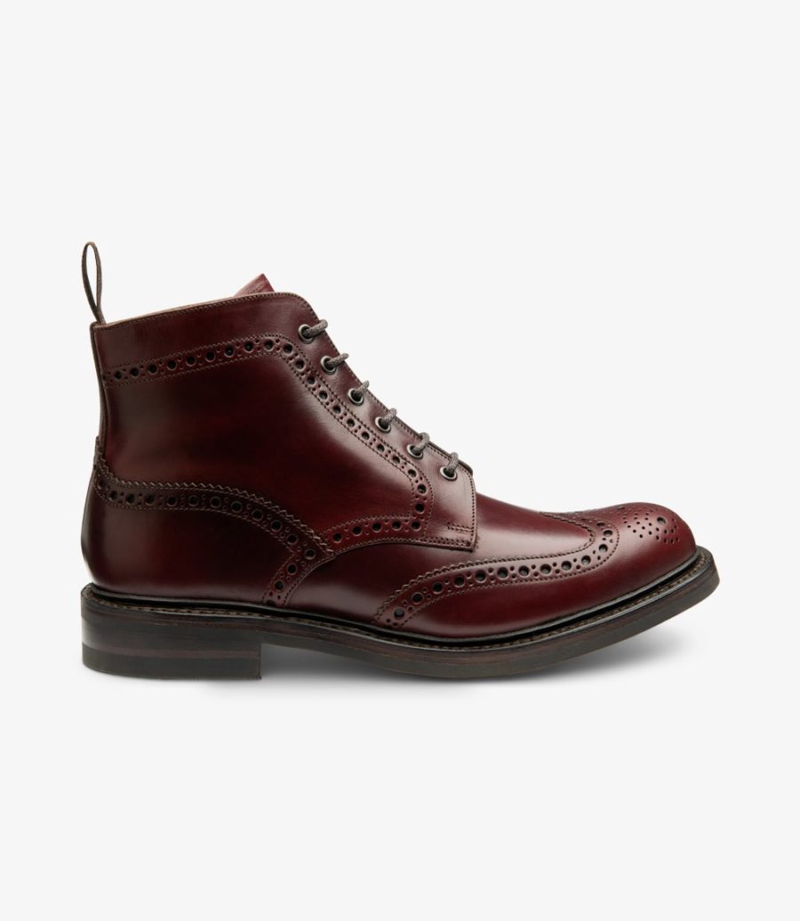 Loake Bedale Burgundy Boot Brogue Stiefel Herren Bordeaux | AT2236987