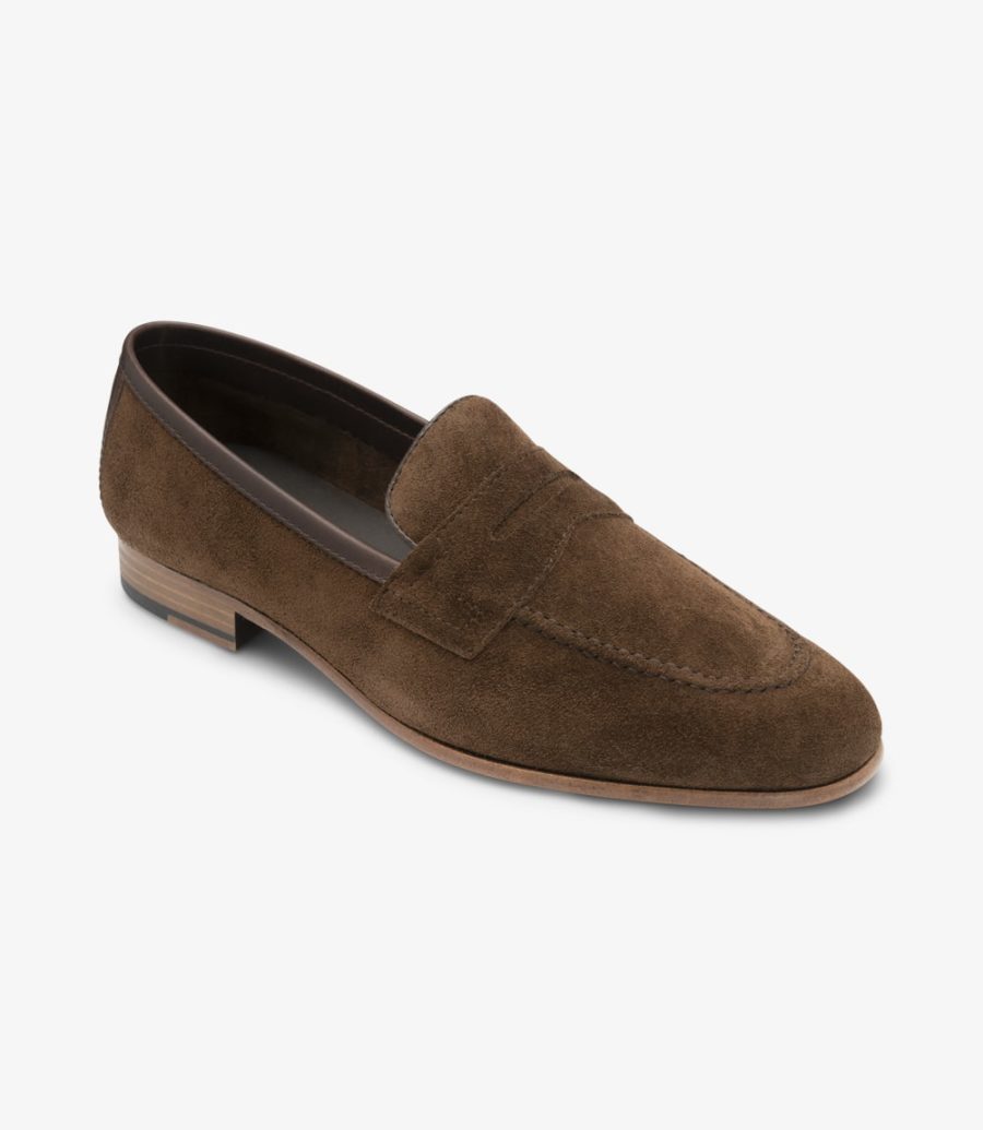 Loake Darwin Dark Brown Wildleder Loafer Loafers Herren Dunkelbraun | AT9880009