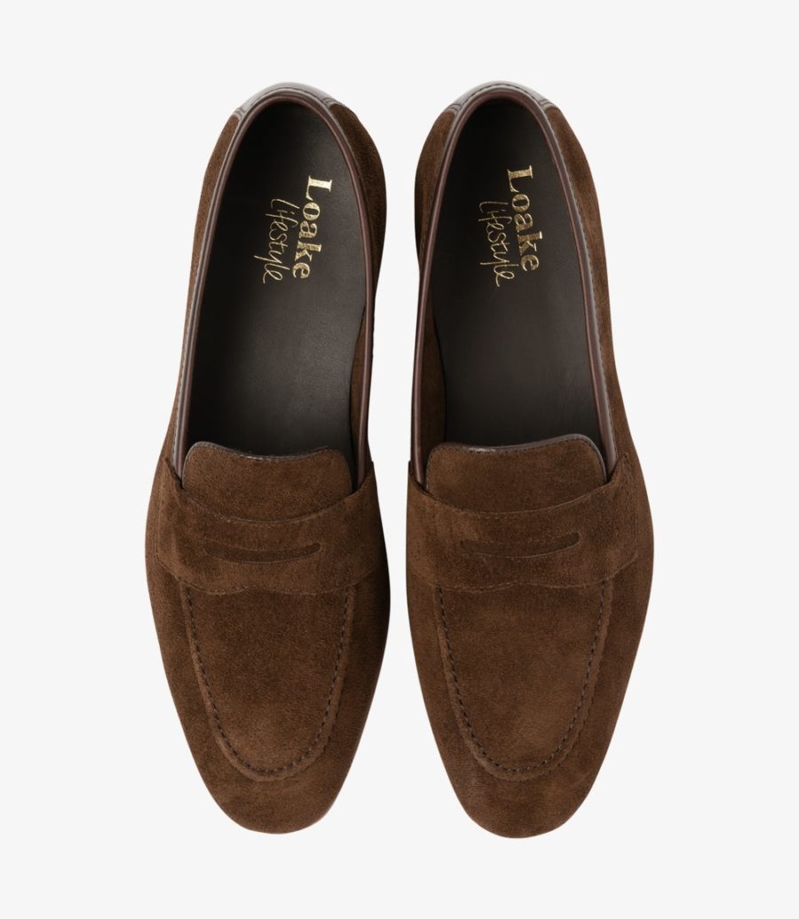 Loake Darwin Dark Brown Wildleder Loafer Loafers Herren Dunkelbraun | AT9880009