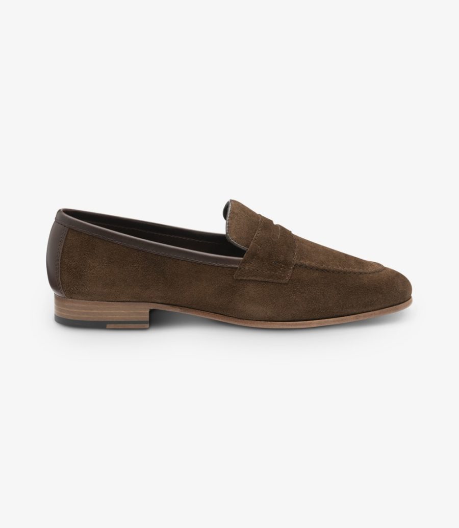 Loake Darwin Dark Brown Wildleder Loafer Loafers Herren Dunkelbraun | AT9880009