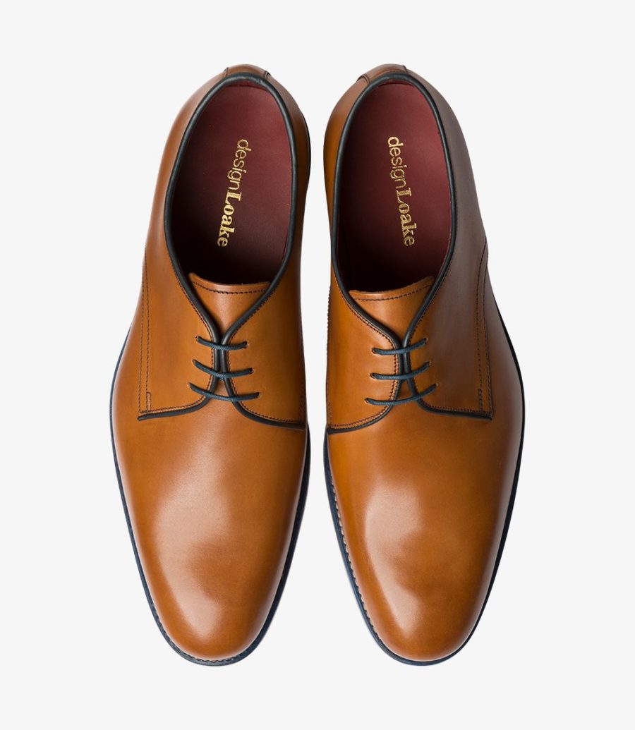 Loake Drake Plain Tie Derby Schuhe Herren Tan | AT8428294