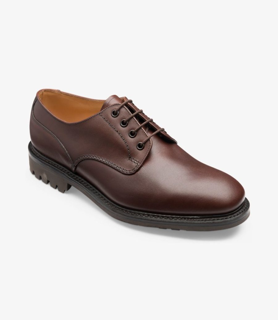 Loake Epsom Plain Tie Derby Schuhe Herren Braun | AT9200770