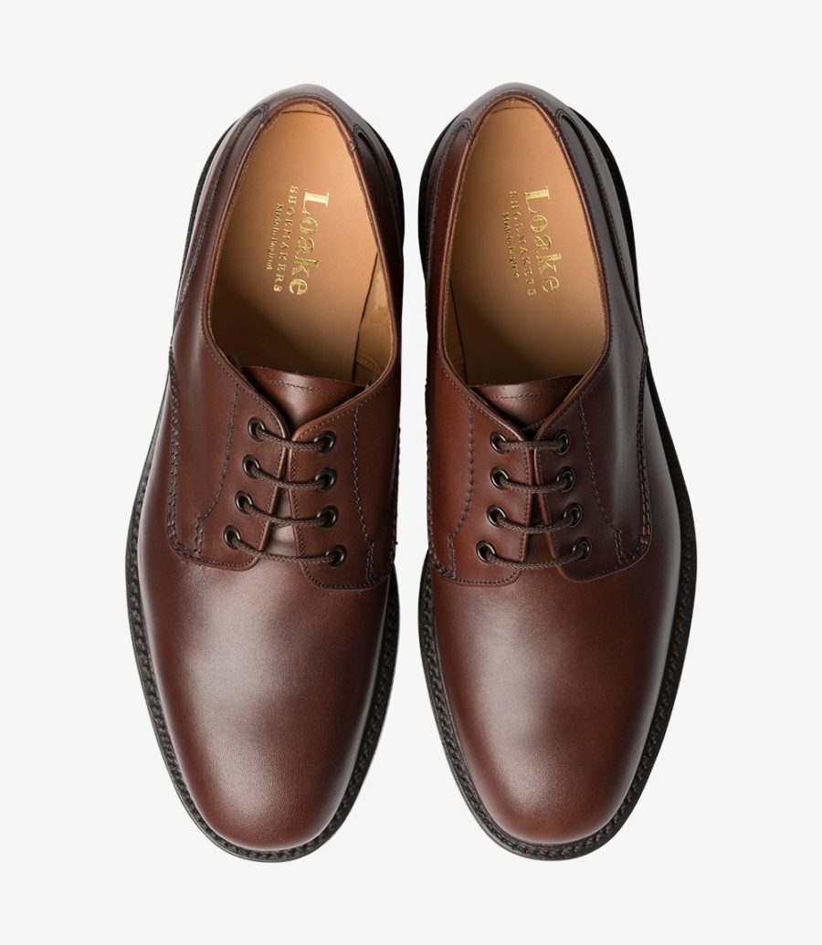 Loake Epsom Plain Tie Derby Schuhe Herren Braun | AT9200770