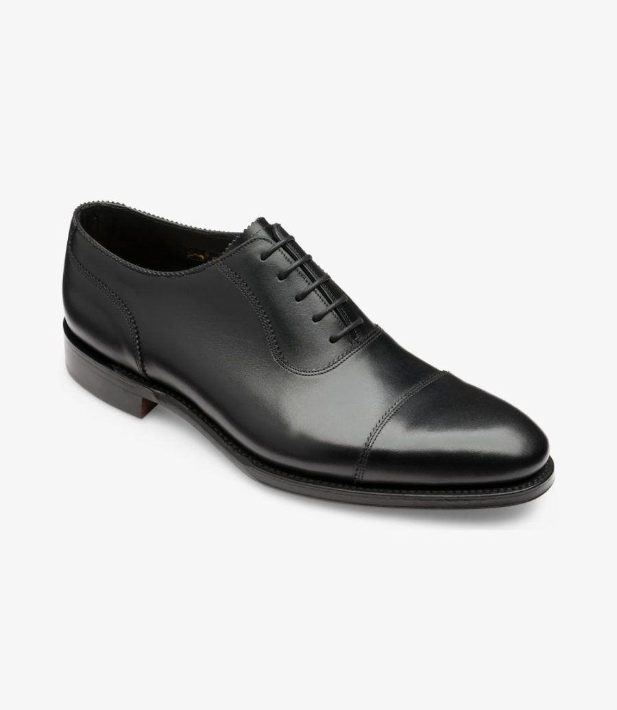 Loake Evans Kappe-cap Oxford Schuhe Herren Schwarz | AT7910819