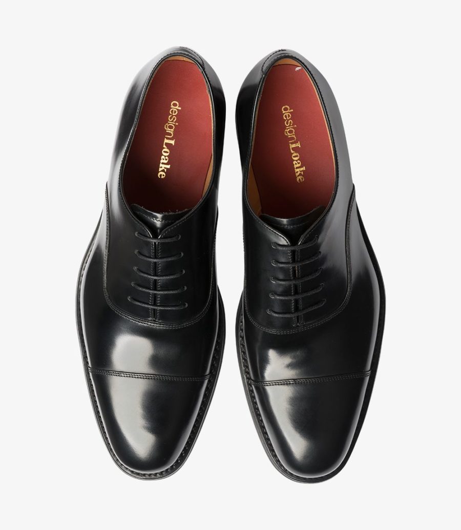 Loake Finsbury Kappe-cap Oxford Schuhe Herren Schwarz | AT0419958