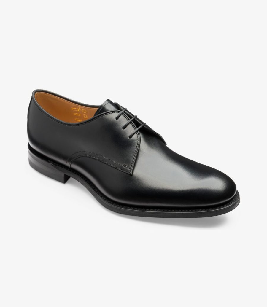 Loake Gable Plain Tie Derby Schuhe Herren Schwarz | AT8264549