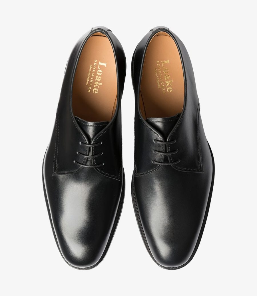 Loake Gable Plain Tie Derby Schuhe Herren Schwarz | AT8264549