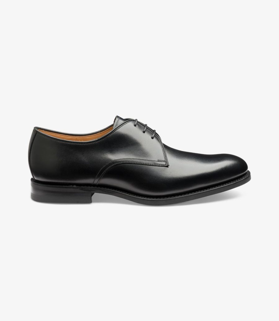 Loake Gable Plain Tie Derby Schuhe Herren Schwarz | AT8264549