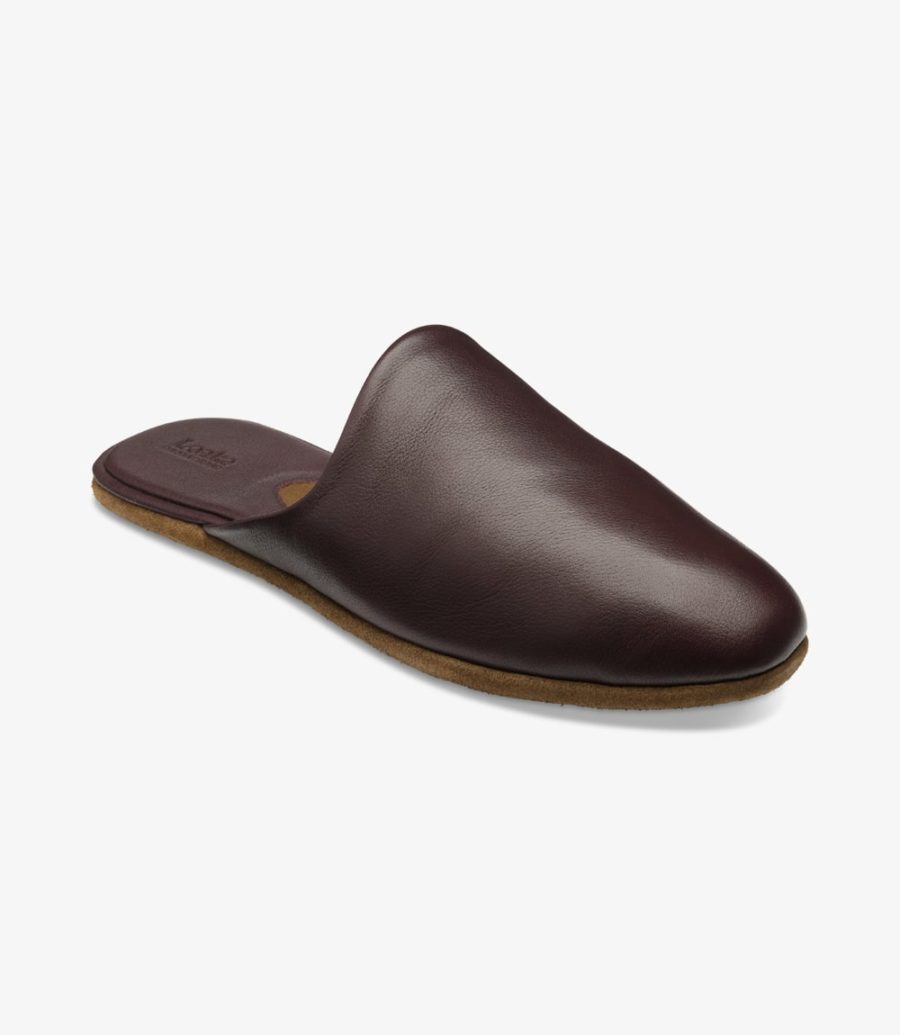 Loake Garrick Burgundy Grain Hausschuhe Hausschuhe Herren Bordeaux | AT0946613