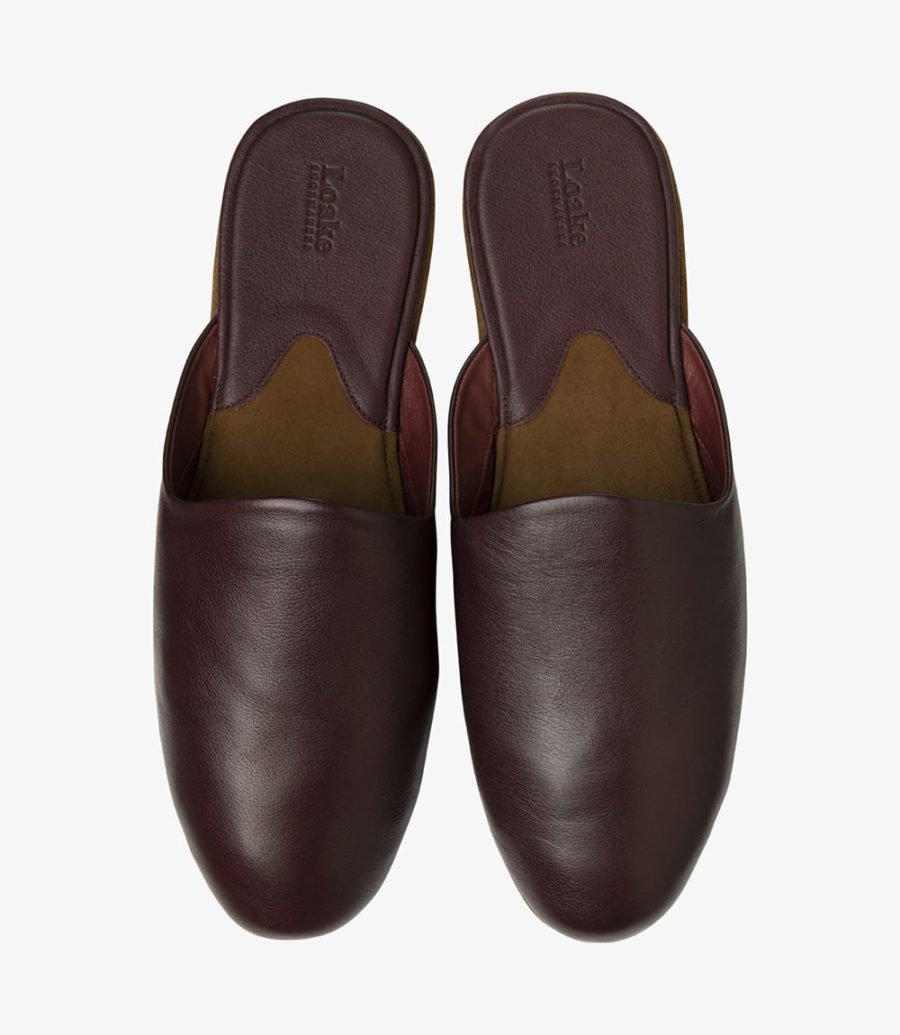 Loake Garrick Burgundy Grain Hausschuhe Hausschuhe Herren Bordeaux | AT0946613