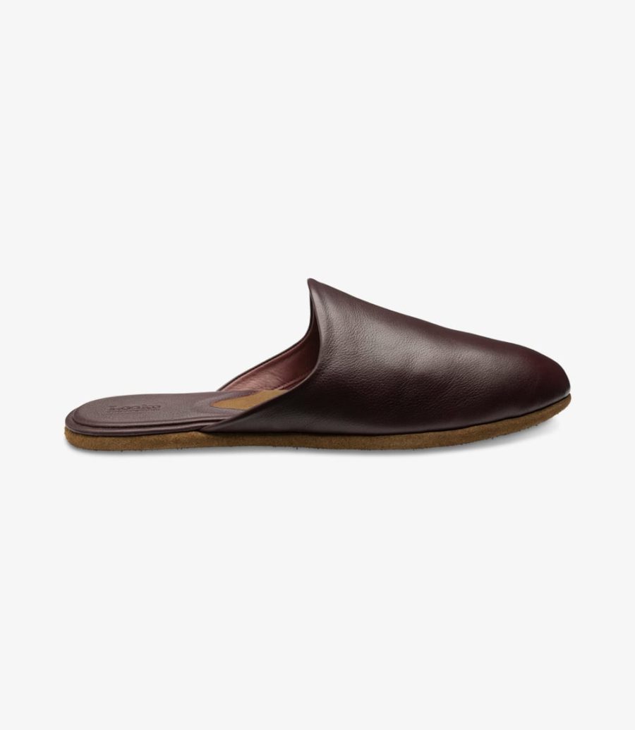 Loake Garrick Burgundy Grain Hausschuhe Hausschuhe Herren Bordeaux | AT0946613