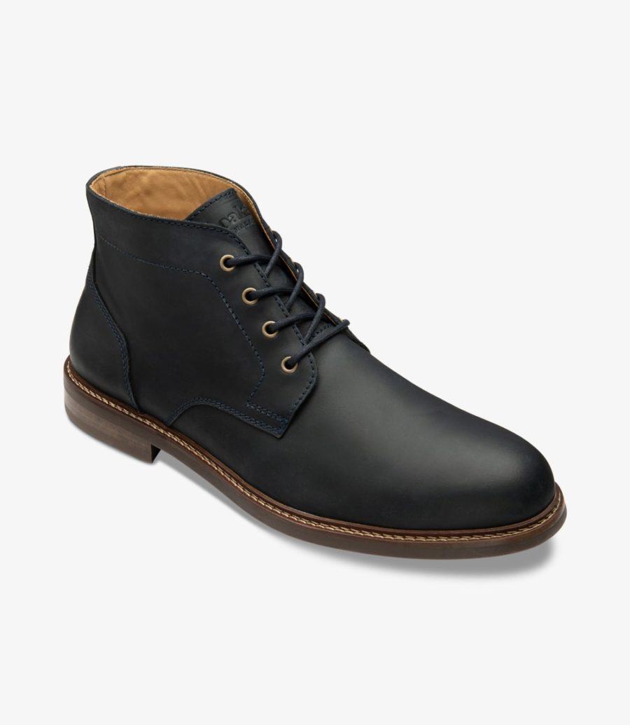 Loake Gilbert Navy Nubuck Boot Chukka Stiefel Herren Navy | AT8972547