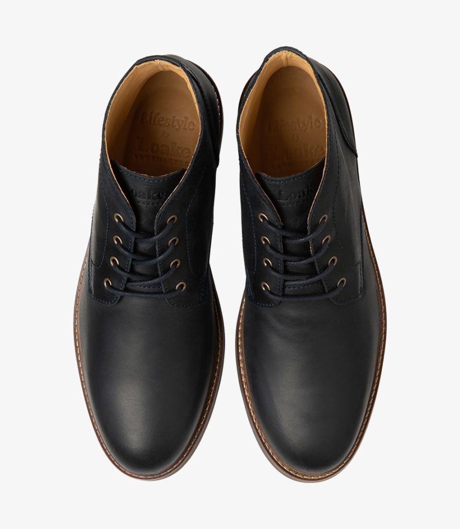 Loake Gilbert Navy Nubuck Boot Chukka Stiefel Herren Navy | AT8972547