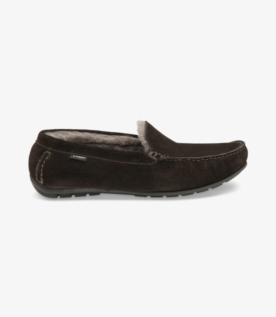 Loake Guards Dark Brown Wildleder Hausschuhe Hausschuhe Herren Dunkelbraun | AT4588573