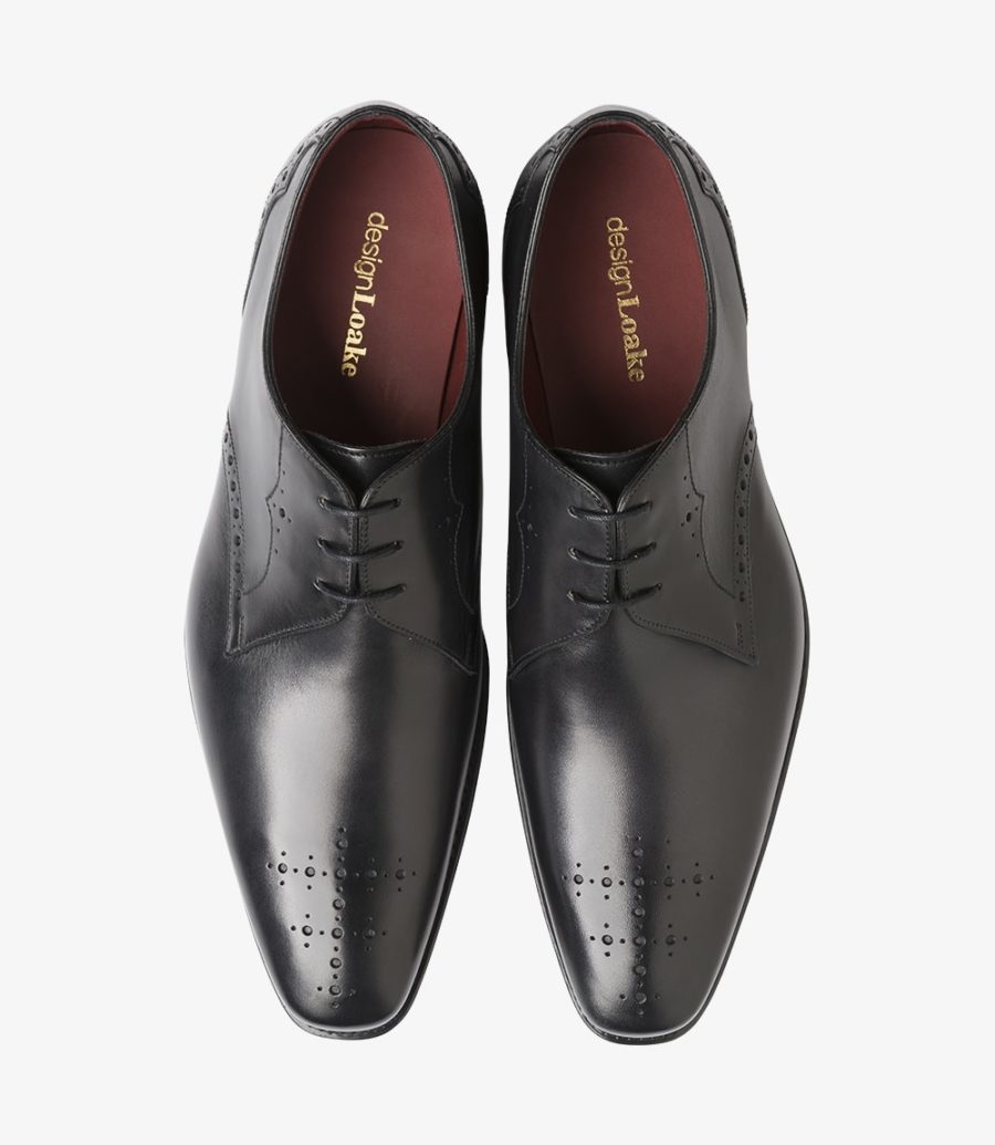 Loake Hannibal Plain Tie Derby Schuhe Herren Schwarz | AT5452151