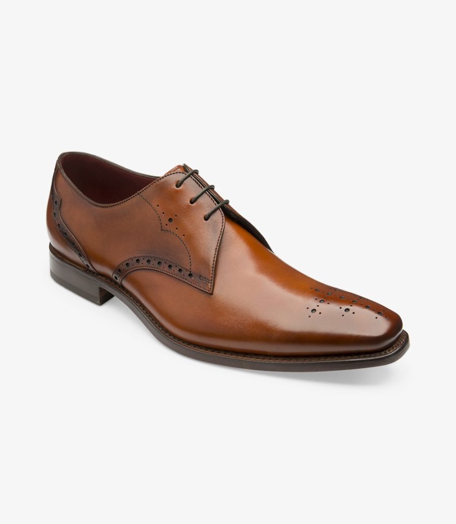 Loake Hannibal Plain Tie Derby Schuhe Herren Braun | AT5684699