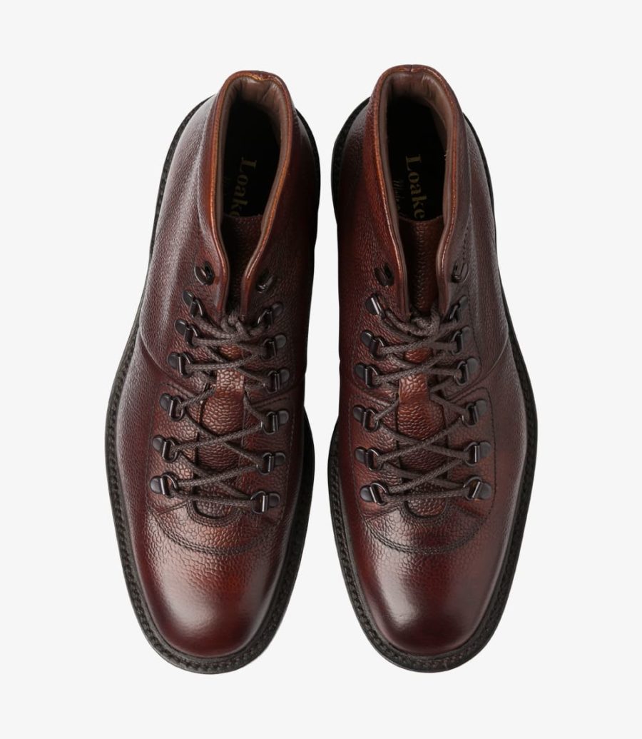 Loake Hiker Wanderstiefel Herren Oxblood Grain | AT6057922