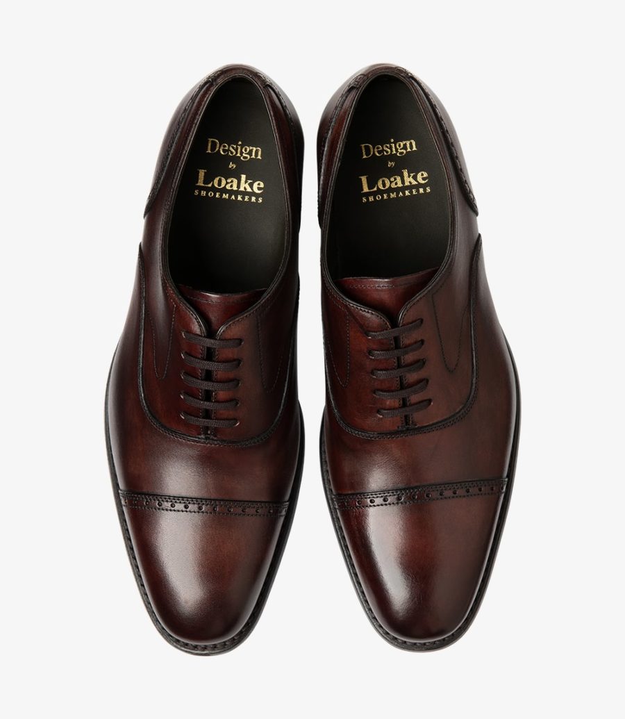 Loake Hughes Semi Brogue Semi Brogues Herren Bordeaux | AT8140728