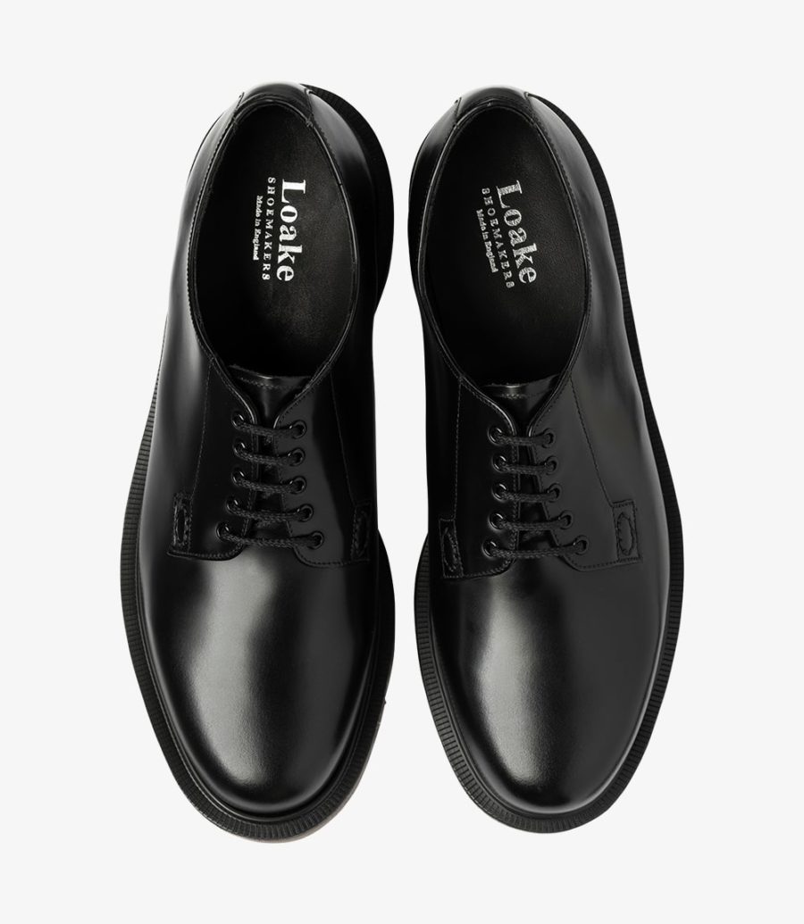 Loake Kilmer Black Plain-tie Derby Schuhe Herren Schwarz | AT3053727