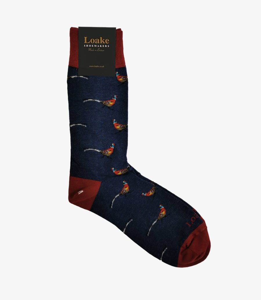 Loake Pheasant Socks Socken Herren Navy | AT4823128