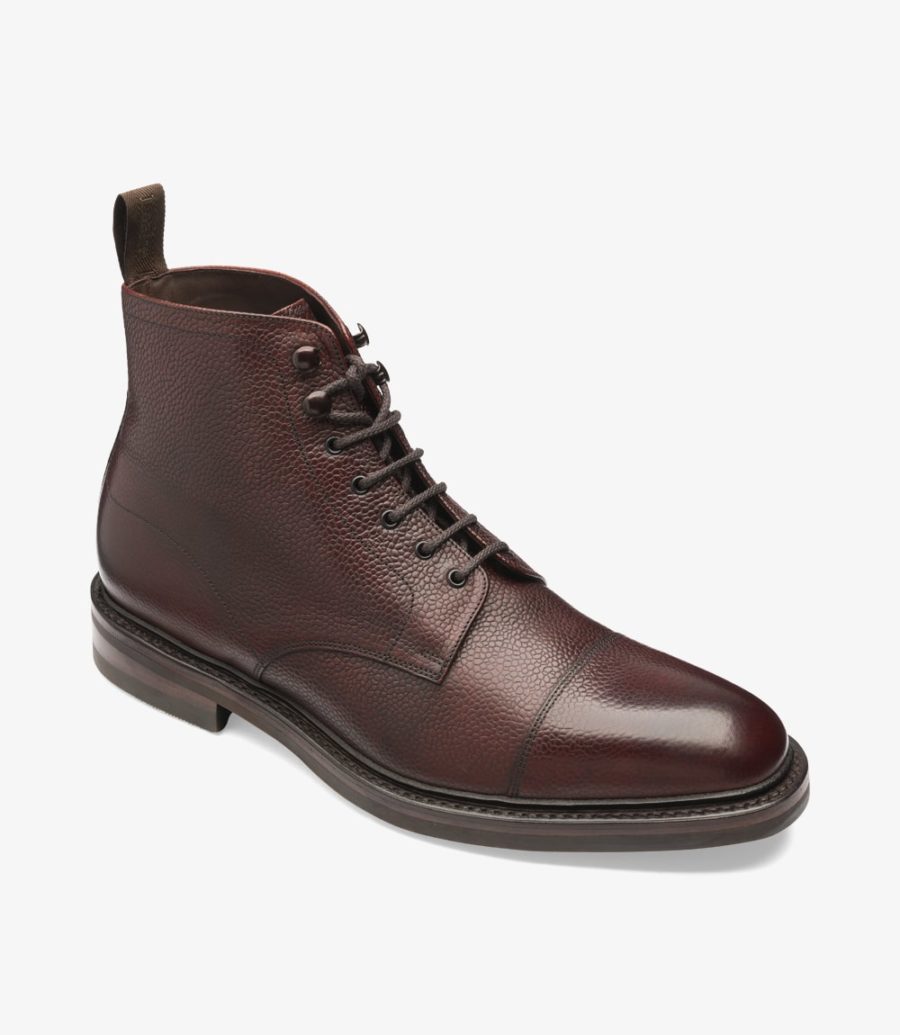 Loake Roehampton Derby Stiefel Herren Oxblood Grain | AT0183885