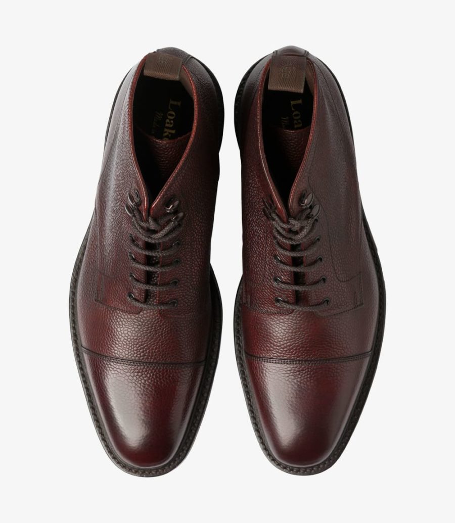 Loake Roehampton Derby Stiefel Herren Oxblood Grain | AT0183885