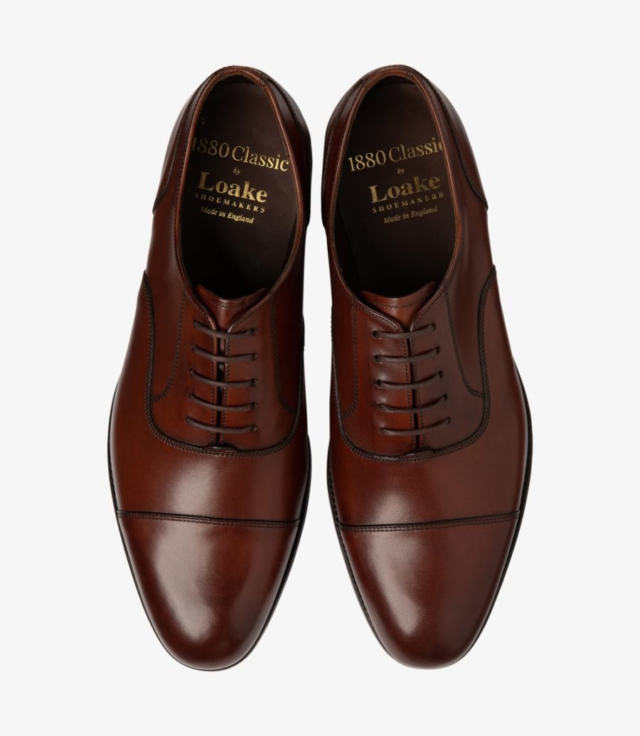 Loake Stonegate Kappe-cap Shoe Oxford Schuhe Herren Seared Mahogany | AT9508987