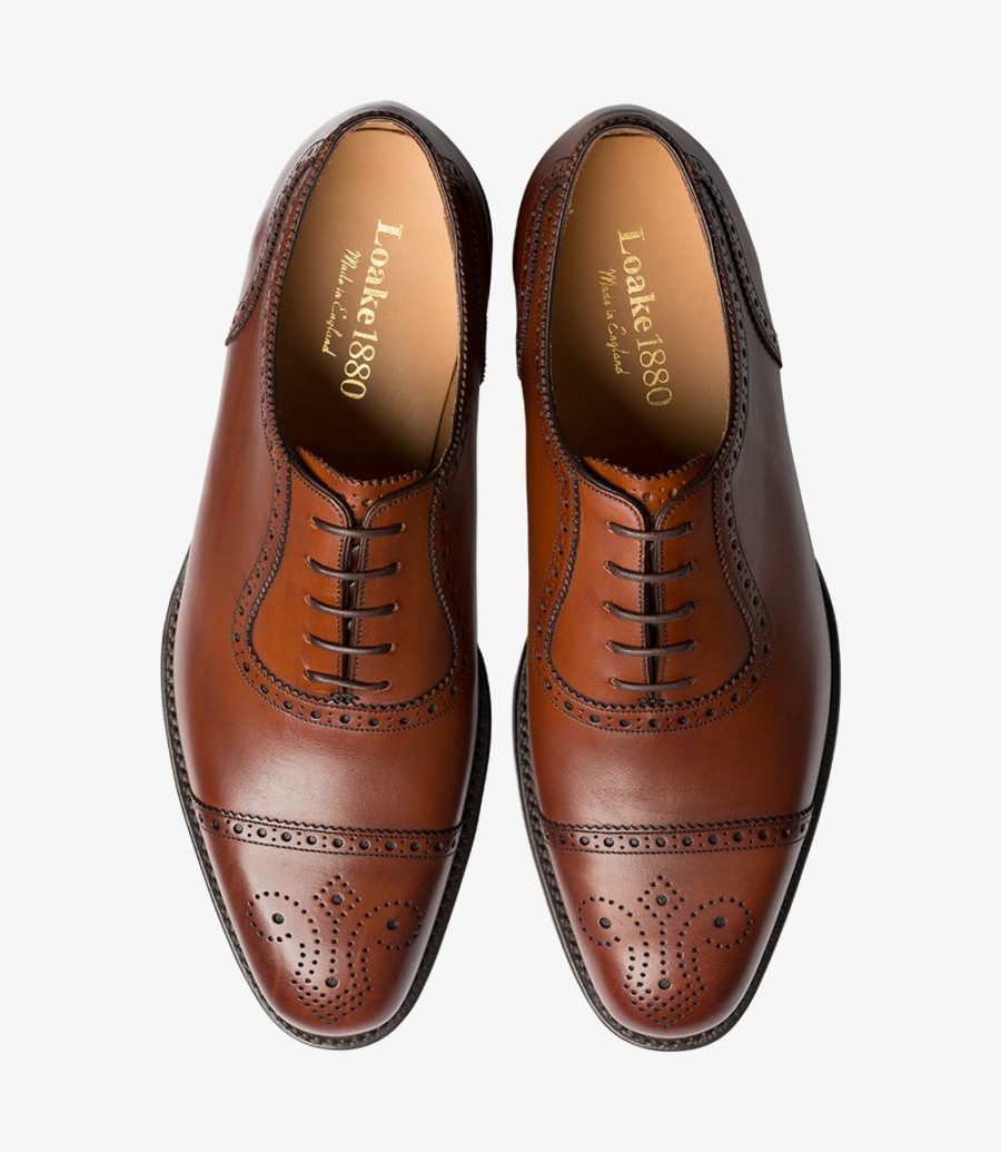 Loake Strand Semi Brogue Semi Brogues Herren Mahogany | AT3871344