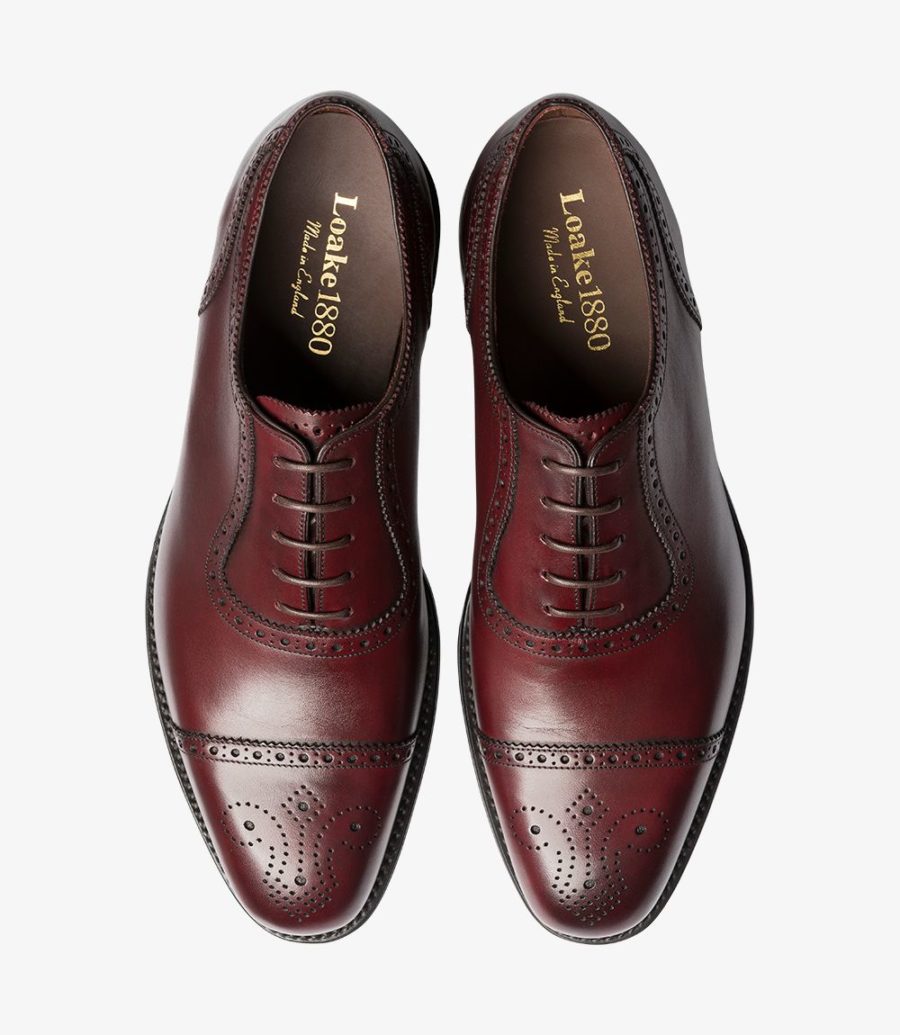 Loake Strand Semi Brogue Semi Brogues Herren Bordeaux | AT8094075