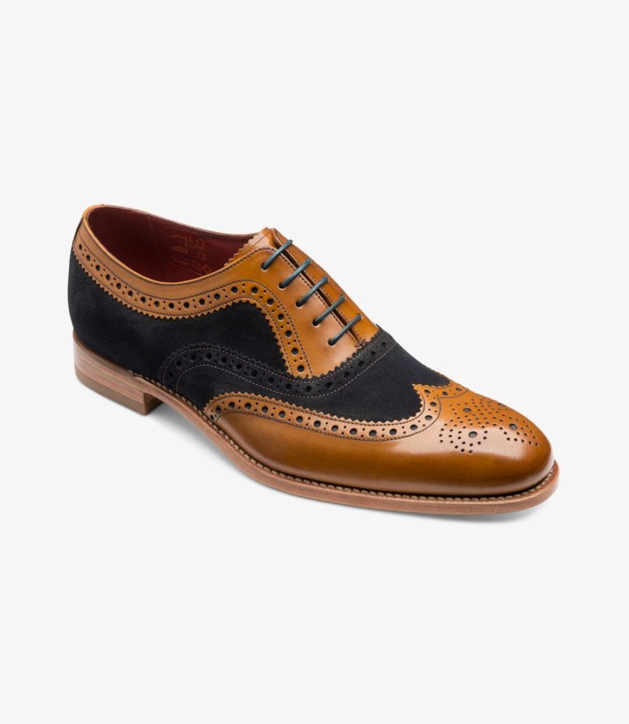 Loake Thompson Brogues Herren Navy | AT6145594