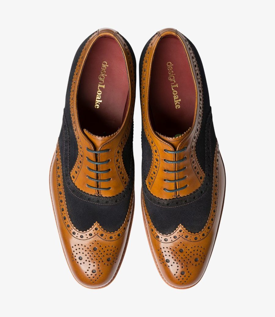 Loake Thompson Brogues Herren Navy | AT6145594