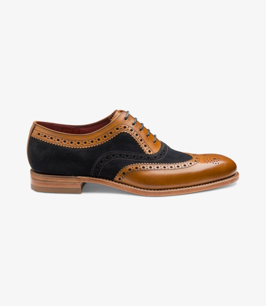 Loake Thompson Brogues Herren Navy | AT6145594