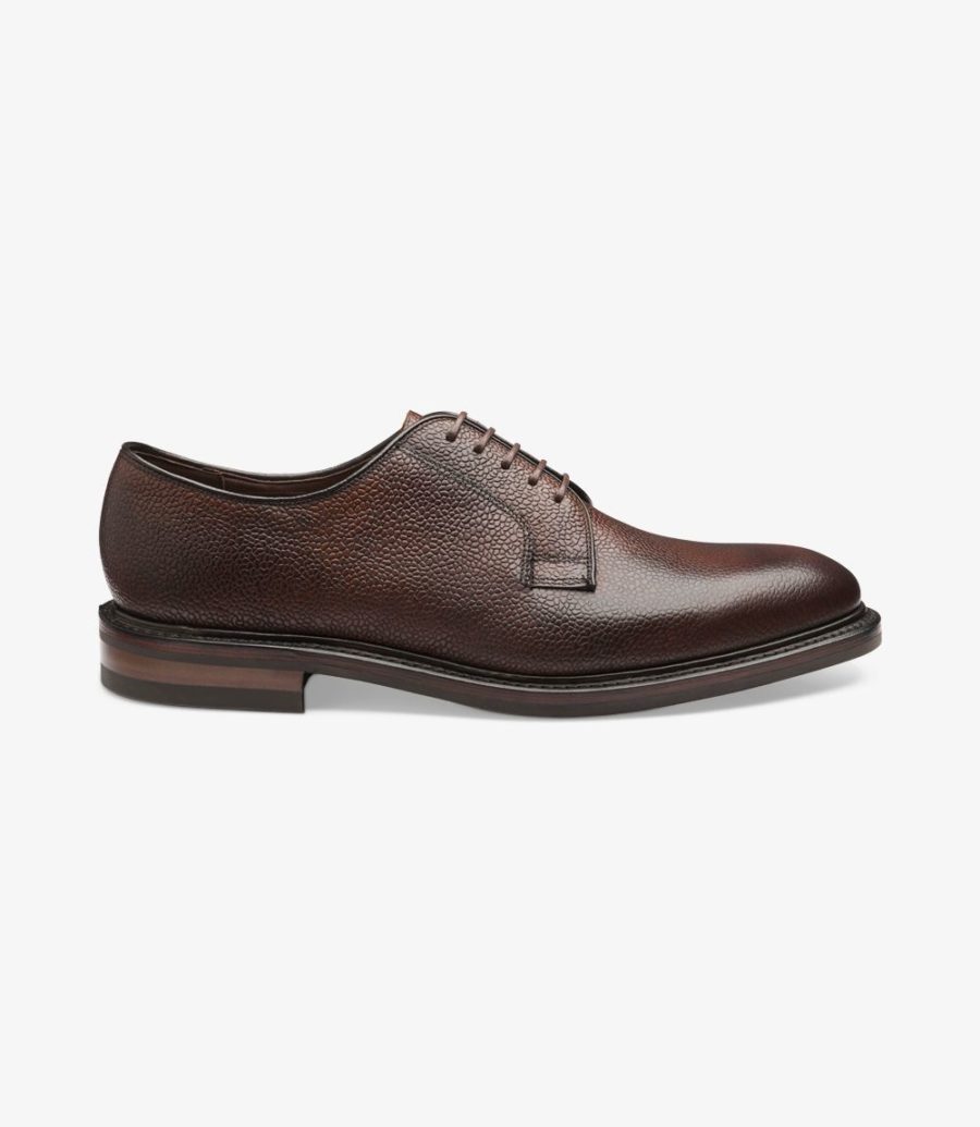 Loake Troon Plain Tie Derby Schuhe Herren Rosewood Grain | AT4528793