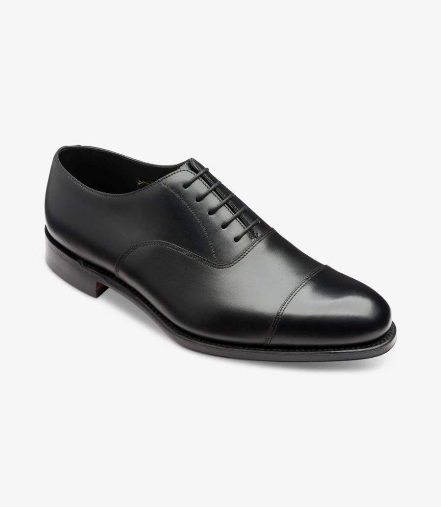 Loake Wadham Kappe-cap Derby Schuhe Herren Schwarz | AT5330823